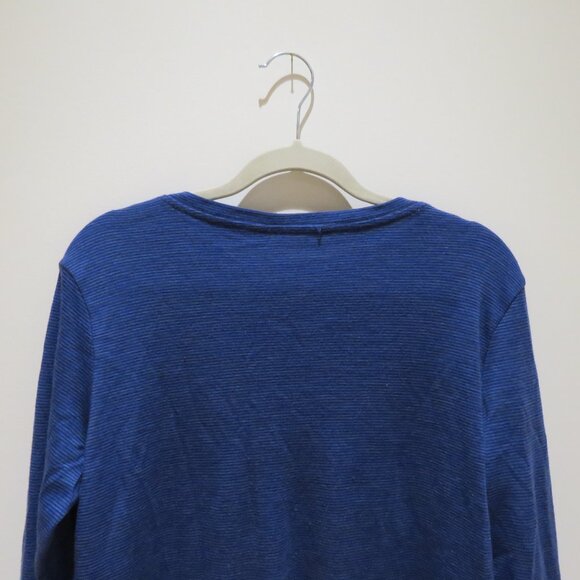 WOOLX Eva Tunic 100% Merino Wool Baselayer Top in Blue Stripe Gorpcore Travel XL - Picture 9 of 12